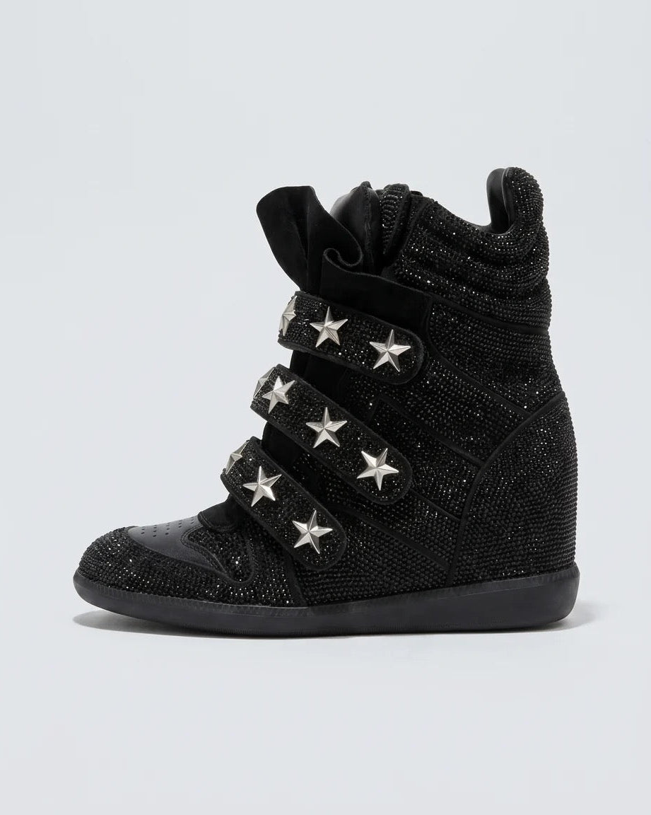 bybootelier glitter wedge sneakers