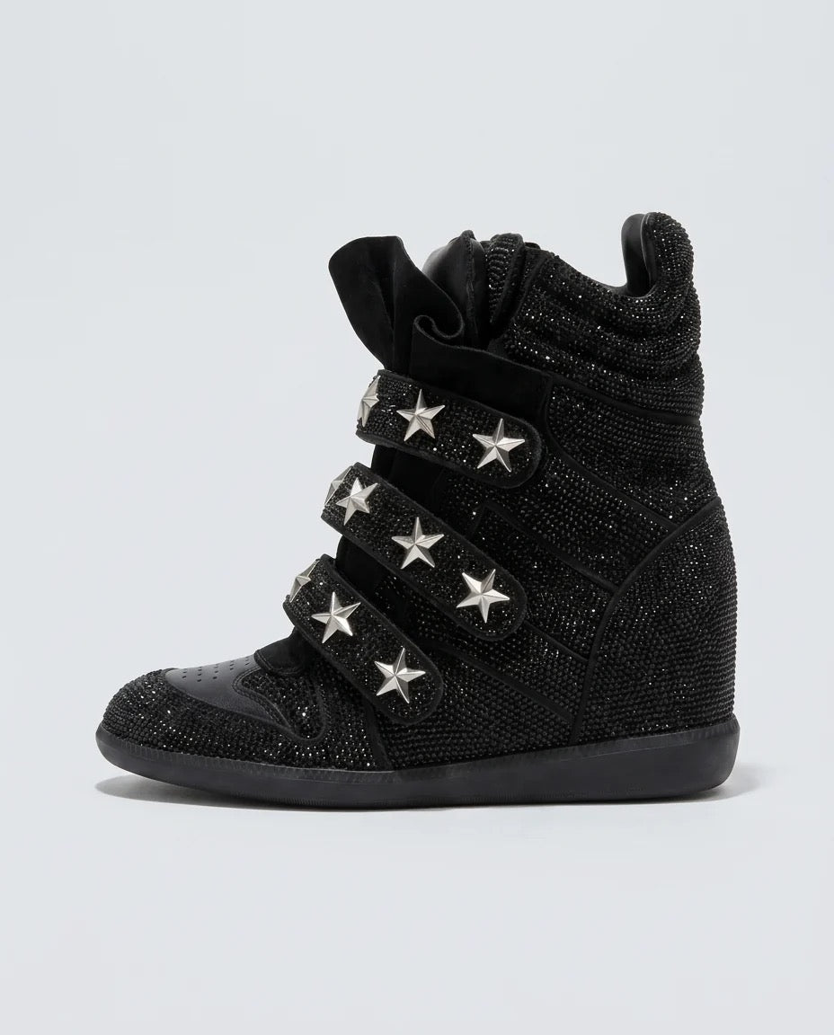 bybootelier glitter wedge sneakers